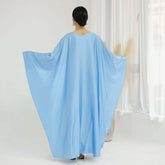 Solid Color Drawstring Butterfly Abaya